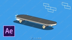 AE制作三维卡通渲染风格滑板动画视频教程