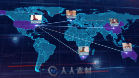 超酷创意科幻三维世界地图标记动画AE模板 Videohive World Map 16046826
