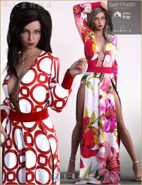 女性美丽性感时尚的现代连衣裙3D模型合辑