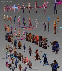 魔霸传说游戏全套角色模型怪物资源3D模型