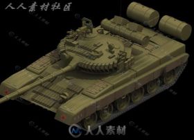 强大的苏联T-80主战坦克3D模型