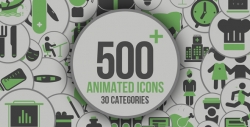 500组超级创意设计图标动画库AE模板合辑