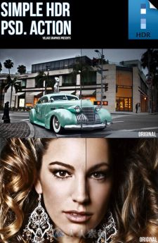 HDR快速调色PS动作 Graphicriver Simple HDR Psd Action 8658180