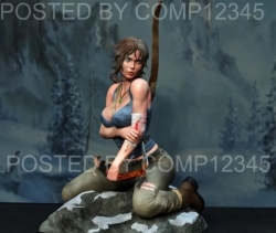 劳拉跪姿古墓丽影游戏角色雕塑3D打印模型