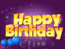 happy birthday LED视频背景素材