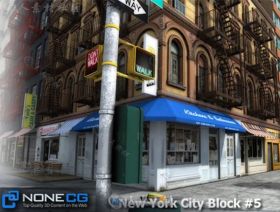 现实纽约市街区5城市环境3D模型Unity游戏素材资源