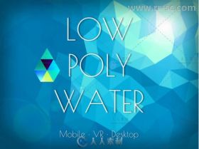 低聚合艺术风格的水物质着色器Unity游戏素材资源