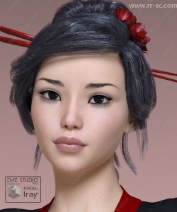 异国风情别致发型可爱美丽女性3D模型