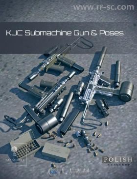 现代KJC冲锋枪和男性女性战斗姿势3D模型合辑
