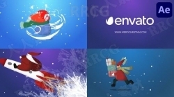 卡通圣诞节主题图形LOGO动画演绎AE模板