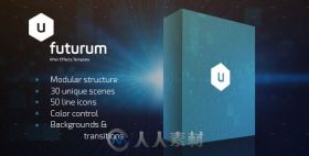 炫酷高科技商务活动产品包装片头AE模板Videohive Futurum Presentation Pack 1756...