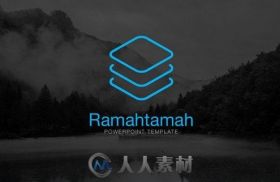 蓝调风格展示PPT模板Ramahtamah PowerPoint Template