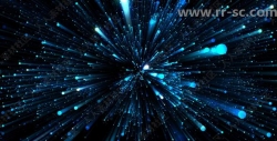 蓝色闪光粒子创意设计演绎动画AE模板