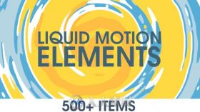 独特的丰富多彩的液体运动MG元素AE模板 Videohive Liquid Motion Elements 15789530