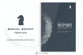 24页企业风格年度报告手册indesign排版模板