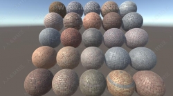 25组不同纹理地砖墙砖材质与材料Unity游戏素材资源
