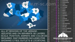 乌克兰地图动画特效创意设计AE模板合集