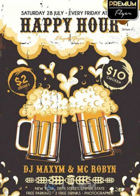 啤酒欢乐时光活动海报展示PSD模板Happy_Hour