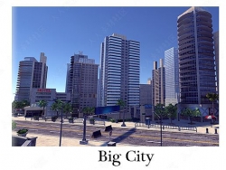 现代繁华灯火通明完整城市场景模型Unity游戏素材资源