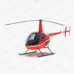 罗宾逊直升机Robinson R22高质量3D模型
