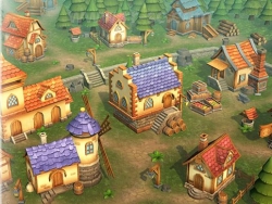 卡通游戏小城镇房屋建设梦幻环境3D模型Unity游戏素材资源