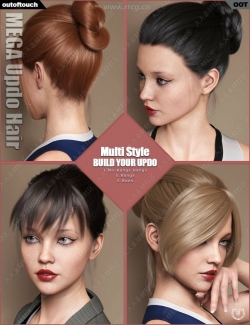 不同类型女性刘海发型头发3D模型合集