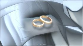 不规则3D背景中的金色戒指旋转视频素材