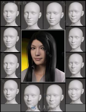完美丰富的人物面孔3D模型合辑