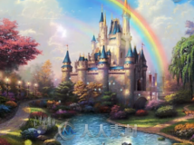 唯美彩虹城堡梦幻仙境童话婚礼LED大屏幕视频背景素材