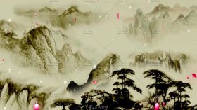 中国水墨画风格沁园春雪背景视频素材