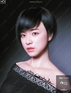亚洲短发漂亮女孩角色3D模型合集