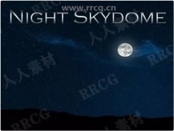 夜空中3D月亮和2D卫星环境Unity游戏素材资源