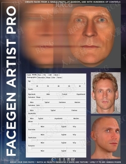 FaceGen Artist Pro脸部照片转换模型制作软件V3.10版