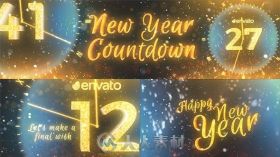 美丽的高大上的金色粒子新年倒计时AE模板VideohiveNew Year Countdown 2017 19160...