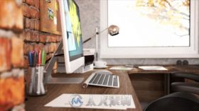创意现代企业办公桌展示幻灯片产品宣传AE模板 Videohive Creative Desk 11553474