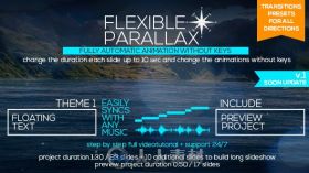 美丽灵活缩放照片转换视差幻灯片相册动画AE模板Videohive Flexible Parallax Slid...