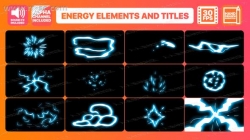 能量源气流爆炸电流特效包装二维动画AE模版