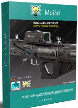 Moi3d与Maya游戏武器机枪建模制作视频教程