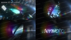 唯美五彩玻璃碎片重组logo动画演绎AE模板