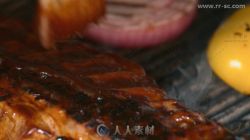 厨师烤肉调味高清实拍视频素材