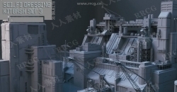 完整科幻工业城市构建大型场景3D模型
