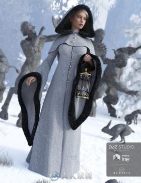 冬季女性大衣与灯笼3D模型合辑