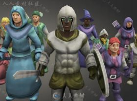 三个不同的种族幻想人形生物角色模型Unity3D素材资源
