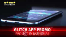 炫酷信号干扰效果幻灯片现代手机应用程序展示AE模板Videohive Glitch App Promo 1...