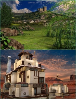 惊叹壮观梦幻般岛屿建筑景观3D模型合集