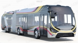 电动混合动力公交车无轨电车真实汽车3D模型