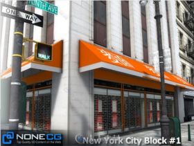 现实纽约市街区1城市环境3D模型Unity游戏素材资源