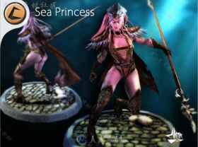 海洋公主幻想人形生物角色模型Unity3D素材资源