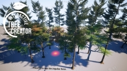 动态交互式绿色植被树叶实例场景UE4游戏素材资源