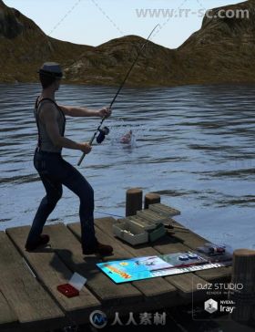 旷野钓鱼和完整的钓鱼套装3D模型合辑